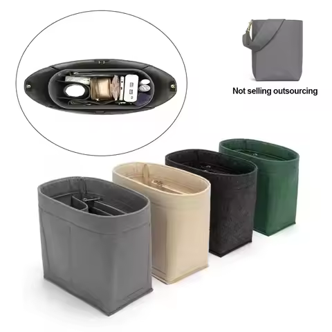 Felt Storage Bag For celine sangle bucket Bag Large Capacity With Cover Travel Insert Liner Bag Zipp