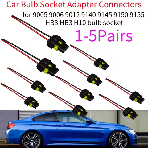 1-5Pairs 9005 HB3 9006 HB4 Wiring Harness Socket Car Wire Connector Cable Plug Adapter For Foglight 