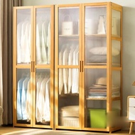 2 Door Wardrobe Cabinet Storage With Large Hanging Space /Foldable Wardrobe/transparent Double Door Wardrobe Cabinet