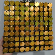 ASDFGER Sequin Backdrop, Round Glitter Sequin Panel Wall Decor,  Silver Gold PET Photo Backdrop Wedd
