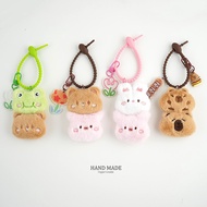 GANTUNGAN Cute Capybara Frog Keychain Student Backpack Plush Toy Charm Small Doll Bag NV3M