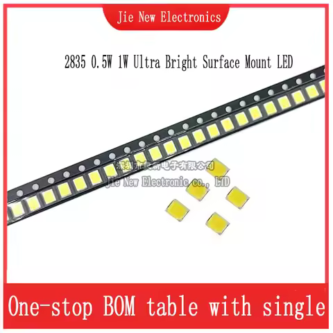 100pcs High Brightness SMD LED 2835 1W 0.5W 0.2W White 3V 6V 9V 18V 36V 150MA/100MA/30MA/60MA/80MA 6