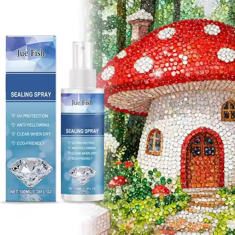 Acrylic Stone Painting Sealing Spray Diamond Painting Sealant Spray Quick Dry Clear Diamond Artwork