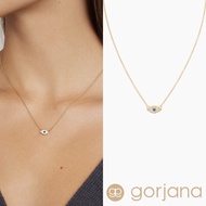 GORJANA Evil Eye Gold Necklace Blue Diamond X White Mini 18k Gold Necklace