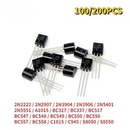 100/200pcs Transistor BC327 BC547 BC548 C1815 C945 S8050 S8550 2N2222 2N2907 2N5401 2N5551 A1015 TO-