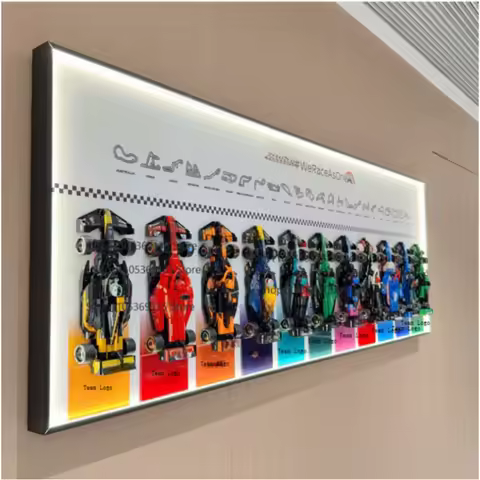 Dustproof Wall-mounted Display Frame For Legp Speed Champions 77252 Race Car Building Set (Lego Set 