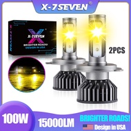 X-7SEVEN USA 2PCS 15000LM Yellow LED Bulbs H3 Led Bulb H4 H7 H11 H8 Super Bright Car Fog Lights 9006