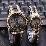 original jam tangan couple rolex strap rantai chorono variasi(dikirim