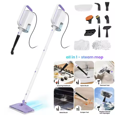 F1 1200W Steam Mop, 6M Long Cord Steam Cleaner, Carpet Kitchen Sofa Car Air Conditioner Steam Cleane