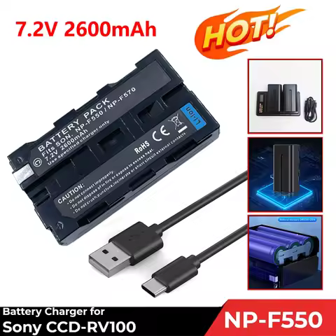 2600mAh 7.2V NP-F570 NP-F550 NP F550 F570 F530 Light Battery for Sony F730 Yongnuo Viltrox Video LED