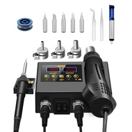 P2YU 8898 Soldering Station Portable Digital Hot Air Gun BGA Rework Solder Station Hot Air Blower He