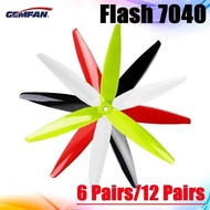 6/12 Pairs Gemfan Flash 7040 7X4x3 3 Blades Pc Propeller CW CCW For RC FPV Racing Freestyle 7 Inch L