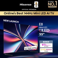 Hisense E8Q 55 inch ULED 4K Mini-LED Smart TV | Full Array Local Dimming | Dynamic Tone Mapping