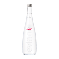 เอเวียง น้ำเเร่ ในขวดแก้ว จากฝรั่งเศส 750 มิลลิตร - Evian Water Glass Bottle imported from France 75