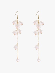 Cider Cider Flower Design Faux Pearl Drop Earrings ต่างหูไข่มุกปลอมดีไซน์ดอกไม้ไซเดอร์