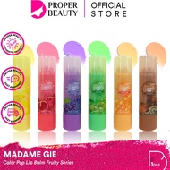 MADAME GIE Color Pop Lip Balm Fruity Series Indonesia / Lip Moisturizer 3.5g / Coconut Oil Beeswax V