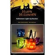 New Halloween illuminated candy bucket, illuminated storage bag, Halloween illuminated basket, Hallo