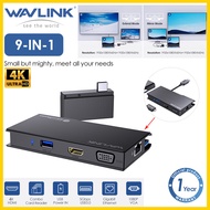 Wavlink 9-in-1 USB 3.0 phổ trạm nối với 4K HDMI 1080P VGA 5Gbps USB 3.0 có thể tháo rời SD/Đầu đọc t