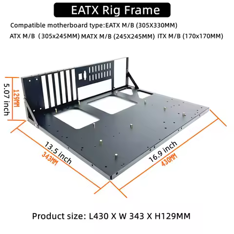 For ATX X79 X99 Mainboard ATX/ EATX Open Air Computer Rig Rack Frame Server chassis