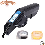 ABEBONGONY Embossing Label Maker, Plastic Black Raised Label Maker,  Portable Handheld Raised Letter