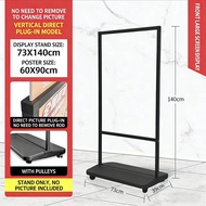 ​【Ready Stock】 Heavy Duty Poster Stand with Wheels (Water Fillable) Papan Iklan