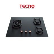 Tecno T23TGSV 3-Burner 75CM SCHOTT Tempered Glass Hob with Inferno Wok Burner