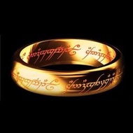 【兜兜首飾】至尊魔戒精靈文戒指 18K黃金玫瑰金白金指環同款男女情侶對戒定做