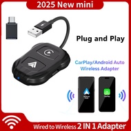 2 IN 1 Wireless Carplay Adapter for Android 11+/Carplay 12+ Plug And Play Converts Wired Carplay to 