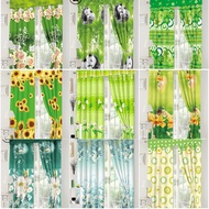 5D Green Curtains Room Decor Curtain Window Door Semi Cotton 180x140cm 1PC New Design Langsir Tingka