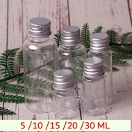 แพค 5 ชิ้น ขวดพลาสติกใส PET ฝาอลูมิเนียม 5 10 15 20 30 ML