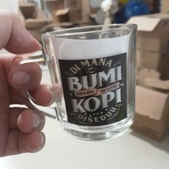 Gelas Gagang Kecil 6pcs Kaca / Gelas Kopi Kaca COD Free Bubble Dan Kardus