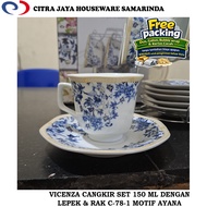 Ceramic Cup Set 150 ML with Saucer & Rack AYANA VICENZA MOTIF CA-788-1 (PER 1 SET)