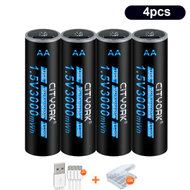 แบตเตอรี่ชาร์จได้ TYPE-C แบตเตอรี่ขนาด AA/AAA/C/D แบตเตอรี่1.5v แบตเตอรี่แบบชาร์จไฟได้ LR20 แบตเตอรี