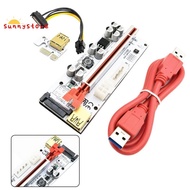 VER010-X PCIE Riser 1X to 16X USB3.0 SATA3.0 6PIN+4PIN Graphic Extension for BTC GPU Mining Powered Adapter Card