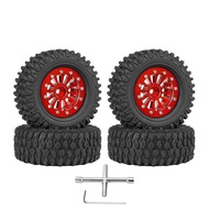 4pcs 65mm 1.3" Metal Beadlock Wheel Tire Set For 1/18 1/24 RC Crawler Car TRX4M SCX24 AX24 FCX24 Upg