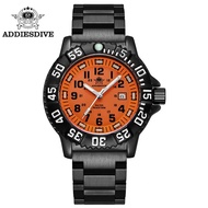 fgbh ADDIES Top Men's Military Luminous Outdoor Sports 50m Waterproof Watch Nylon 316 Stainless Orange Men Quartz Watches Men's watch