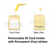 Personalise ID ezlink card tag holder with Vinyl permanent sticker UHOO 6634