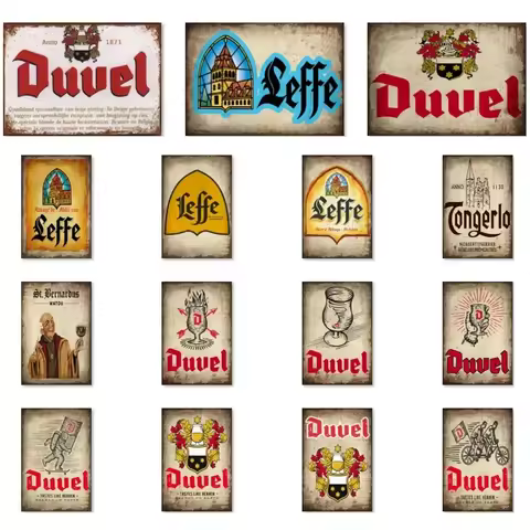 Duvel leffe Orval Tin Signs Belgium Metal painting Bar PUB Decor WX2