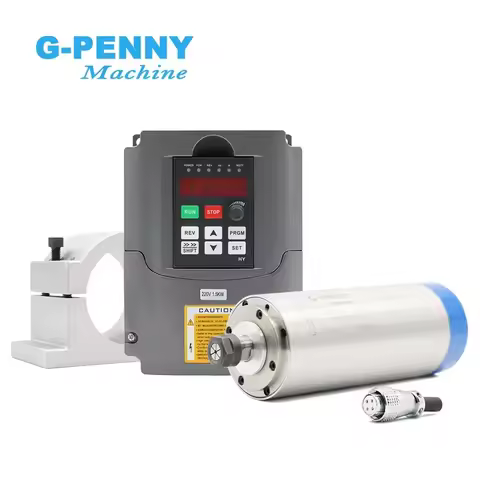 G-penny 1.5KW ER16 D80mm Water Cooled Spindle Motor CNC Router HY Inverter 80mm Bracket Bearing 2400