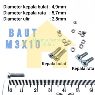 Bolt Nut M3 x 10 philips head round head or flat head electronic speaker iron wood aluminum
