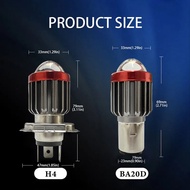 Motorcycle  High/low beam H6/BA20D H4 1200LM Bi-Color Headlight 10-80V