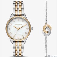 Michael Kors 列剋星敦兩色手錶和手鍊禮品套裝 MK1026