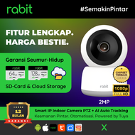 Rabit Smart Indoor Camera PTZ 2MP Full HD dengan AI Tracking dan Sensor Cerdas - Warna Hitam