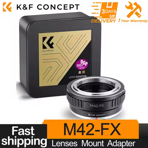 K&F Concept for M42-FX Lens Adapter Ring for M42 Lens to Fujifilm X Mount Camera for Fuji X-Pro1 X-M