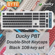 Ducky PBT Double-Shot 108-Key Keycaps Set - Black PCByte