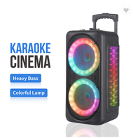 HTM-8282 17 INCH 3000W Super Bass Karaoke Portable Wireless Bluetooth Speaker Party LED Light Speake