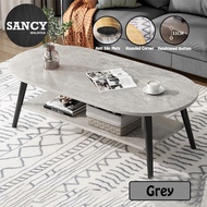 SANCY 2 Layer Wooden Coffee Table Rounded Corner Home Living Room Small Tea Side Table - Fulfilled b