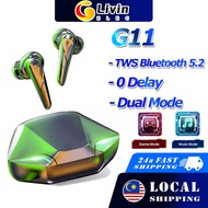 [LATEST] G11 Gaming  Earbuds TWS Bluetooth 5.2 Wireless Earphone HIFI Stereo Headset Sport Earpod No