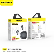 Awei T87 Bluetooth Earphone Wireless Earbud ENC Call Noise Cancelling Earbuds 0.06s Low Latency Mini