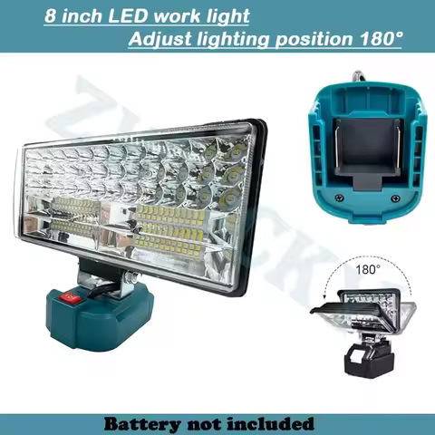 Work Light 8 inch Cordless LED Lamp Flashlight For Makita 18V Li-ion Battery Camping Architectural l